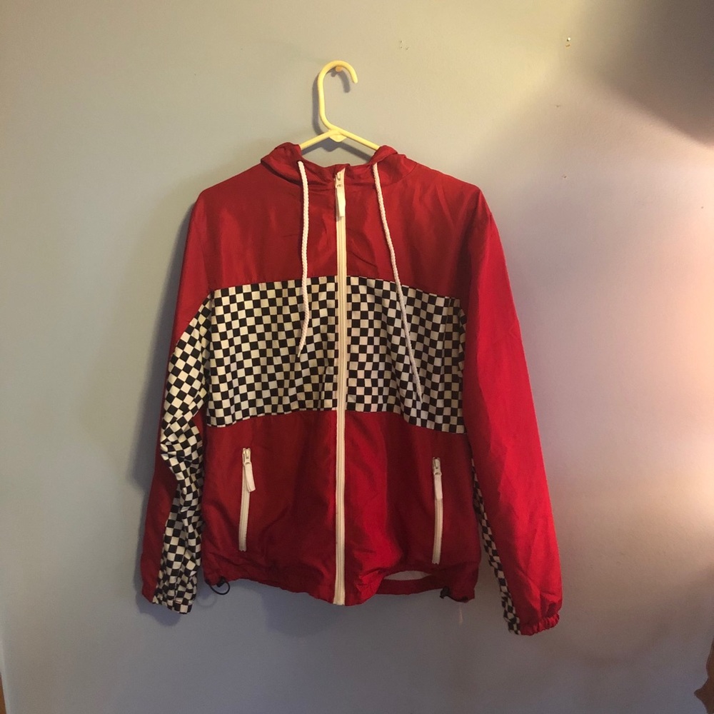 Red Checkered Windbreaker